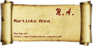Martinka Anna névjegykártya